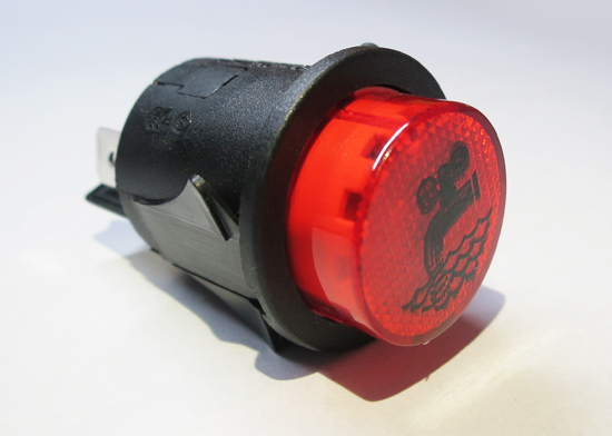 LF Druckknopf zweipolig rot 16A 250V