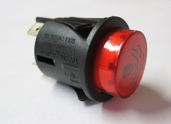 LF Druckknopf zweipolig rot 16A 250V