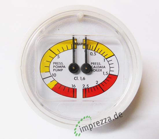 Bezzera Pressure Gauge D63 Double Scale White 1